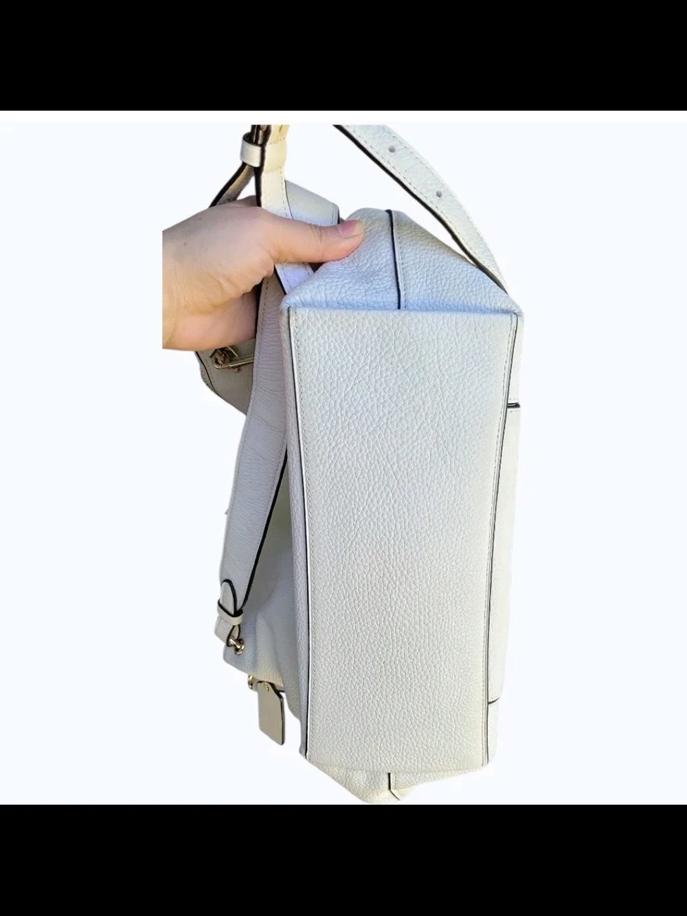 Coach White Pebbled Leather Hobo Shoulder Bag